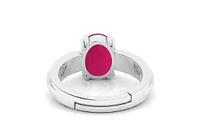 SIDHARTH GEMS 7.25 Ratti / 6.00 Carat Ruby (Manik/Manikya/Maneek) Gemstone Panchdhatu White Silver Plated Ring for Astrological Purpose {Lab - Teseted}-thumb4