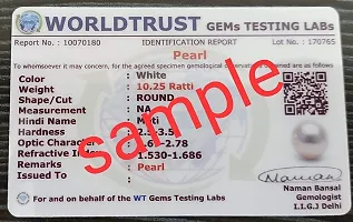 Sidharth Gems 10.25 Ratti 9.00 Carat White Pearl Gemstone Certified Moti Stone for Man and Woman with Lab Certificate-thumb1