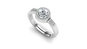 JEMSKART 9.00 Carat 10.25 Ratti Natural American Diamond White Zircon Stone Adjustable Astrological Purpose Silver Plated Ring for Men and Women-thumb1