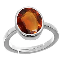 Sidharth Gems 11.25 Ratti 10.00 Carat Certified AA++ Natural Gemstone Gomed Hessonite Stone Panchdhaatu Adjustable Ring Silver Plated Ring for Man and Women{Lab - Tested}-thumb2