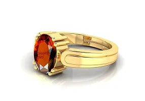 Sidharth Gems 13.00 Ratti Gomed Ring Natural Quality  Original Stone Panchdhatu  Ashtadhatu Metal Adjustable Ring Rashi Ratna Loose Gemstone Gold Plated Ring for Men and Women-thumb1