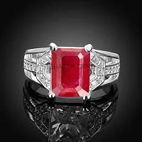 SIDHARTH GEMS 2.25 Ratti 1.50 Carat Ruby Manik Original Certified Silver Plated Gemstone Ring With Lab Certificate-thumb2