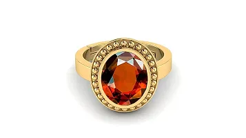 Sidharth Gems 3.25 Ratti / 2.70 Carat Natural Gomed Stone Astrological Gold Ring Adjustable Gomed Hessonite Astrological Gemstone for Men and Women {Lab - Tested}-thumb2