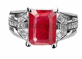 SIDHARTH GEMS 2.25 Ratti 1.50 Carat Ruby Manik Original Certified Silver Plated Gemstone Ring With Lab Certificate-thumb1