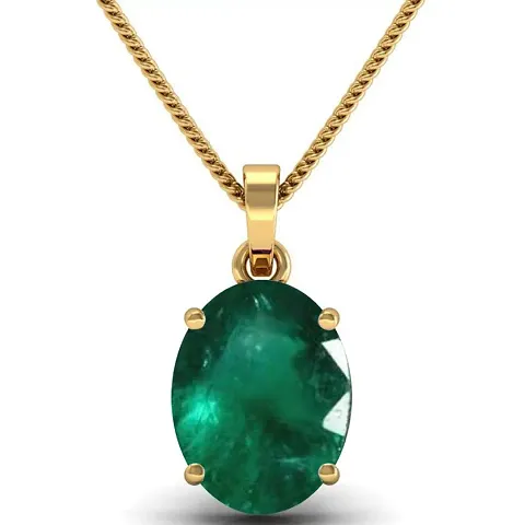 BL Fedput 6.25 Ratti 5.47 Carat A+ Quality Emerald Panna Gemstone Pendant for Women's and Men's