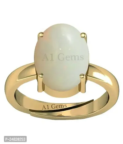 8.00 Carat 9.25 Ratti Lab Certified Natural Opal Gold Adjustable Ring Opal Gemstone for Men  Women