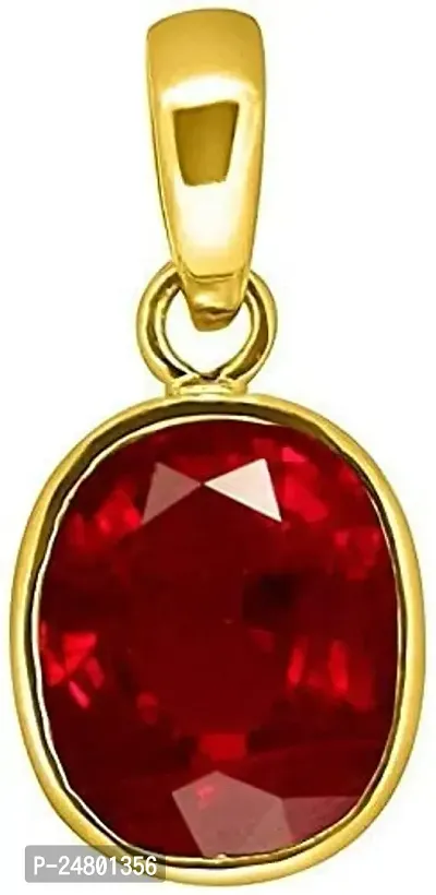 Sidharth Gems Ruby Pendant/Locket 4.25 Ratti 3.00 Carat Certified Burma Ruby Astrological Purpose Panchdhatu Gold Plated Pendant Locket for Men and Women (Ruby)