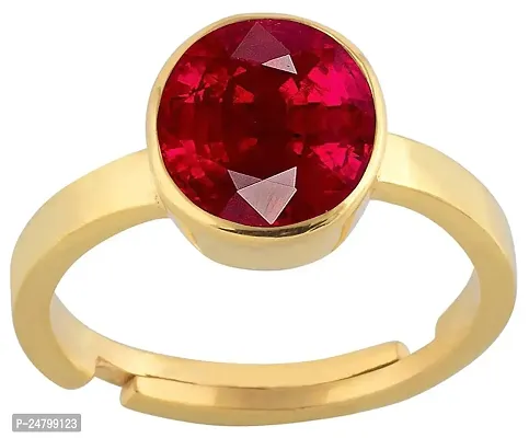 Sidharth Gems 9.25 Ratti 8.50 Carat Natural Ruby Stone Manik Ring Adjustable Panchdhatu Ring for Men  Women