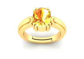 Sidharth Gems 10.25 Ratti 9.00 Carat Unheated Untreatet A+ Quality Natural Yellow Sapphire Pukhraj Gemstone Gold Plated Ring for Women's and Men's {Lab Certified}-thumb3