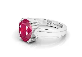 SIDHARTH GEMS 7.25 Ratti 6.00 Carat A+ Quality Natural Burma Ruby Manik Unheated Untreatet Gemstone Silver Plated Ring for Women's and Men's{GGTL Lab Certified}-thumb2