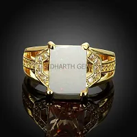 SIDHARTH GEMS 7.25 ratti 6.55 Carat Natural Certified White Opal Astrological Gemstone Gold Plated Ring for Women and Men Adjustable-thumb2