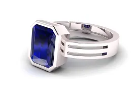 Sidharth Gems Blue Sapphire Adjustable Ring Silver Plated 18.00 Carat Unheated and Untreated Neelam Natural Ceylon Gemstone for Men and Women-thumb3