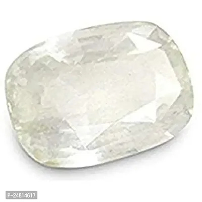 JEMSKART Ceylon White Sapphire/Safed Pukhraj 4.25 Ratti Certified Natural Gemstone-thumb0