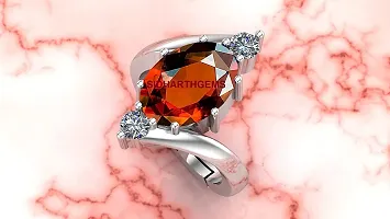 Sidharth Gems A1 Quality 10.70 Carat 11.25 Ratti Natural and Certified Natural Hessonite, Loose Gemstone Garnet Gomed Astrological Gemstone Adjustable Silver Ring for Men and Women-thumb3