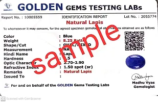 SIDHARTH GEMS Lapis Lazuli Lazwart Gemstone Weight 9.25 Ratti 8.25 Carat Lapis Lazuli Gold Plated Pendant/Locket Certified Natural Loose Lajwart for Men  Women by Lab - Certified-thumb3