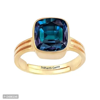 SIDHARTH GEMS 12.25 Ratti 11.00 Carat Color Changing Alexandrite Ring Gold Plated AAA Quality Excellent Shinning Stone