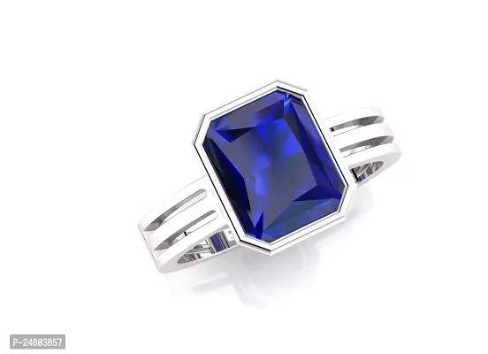 Sidharth Gems Blue Sapphire Adjustable Ring Silver Plated 18.00 Carat Unheated and Untreated Neelam Natural Ceylon Gemstone for Men and Women-thumb5