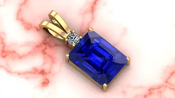 SIDHARTH GEMS Certified Unheated Untreatet 17.25 Ratti 16.00 Carat A+ Quality Natural Blue Sapphire Neelam Gemstone Gold Plated Pendant Locket for Women's and Men's-thumb4