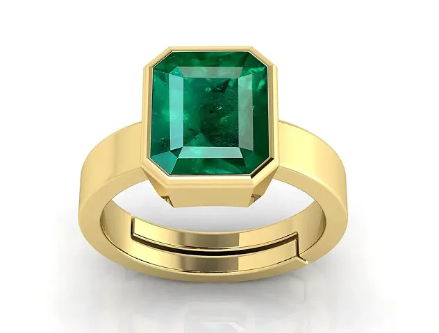 Sidharth gems 12.25 Ratti 11.00 Carat Certified Emerald Panna Panchdhatu Adjustable Rashi Ratan Plating Ring for Astrological Purpose Men Women