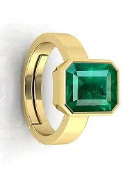 SIDHARTH GEMS 6.25 Ratti 5.00 Carat Certified Natural Emerald Panna Panchdhatu Adjustable Rashi Ratan Gold Plating Ring for Astrological Purpose Men  Women-thumb1