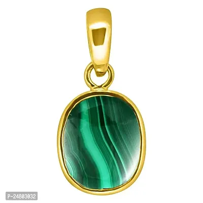 Sidharth Gems 13.25 Ratti 12.00 Carat Natural Malachite Gold Plated Pendant/Locket 100% Gemstone by Lab Certified(Top AAA+) Quality for Unisex