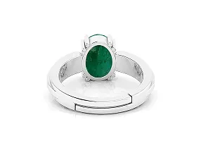 SIDHARTH GEMS Natural Panna Astrological Ring 9.25 Ratti 8.30 Carat Genuine and Certified Emerald Adjustable Silver Plated Ring for Women's and Men's-thumb4