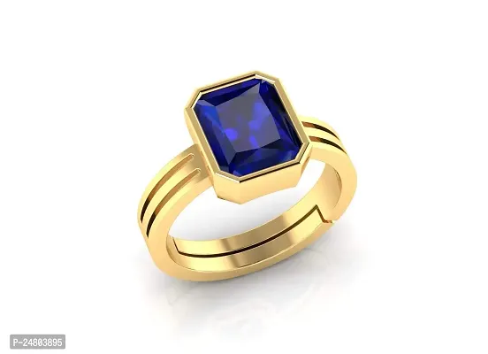 Sidharth Gems Gemstone Ratna Blue Sapphire Neelam Gemstone Gold Plated Ring for Women and Men (11.00 Carat to 12.00 ratti) by Lab Certified-thumb4