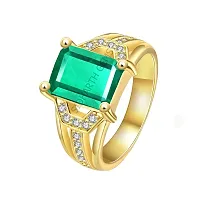 SIDHARTH GEMS 7.25 Ratti Natural Emerald Panna Panchdhatu Gold Plated Adjustable Ring For Men and Women-thumb1