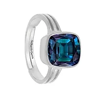 Sidharth Gems 10.25 Ratti Color Changing Alexandrite Ring Silver Plated Lab Created AAA Quality Excellent Shinning Stone-thumb1