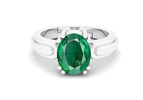 SIDHARTH GEMS Natural Panna Astrological Ring 9.25 Ratti 8.30 Carat Genuine and Certified Emerald Adjustable Silver Plated Ring for Women's and Men's-thumb3