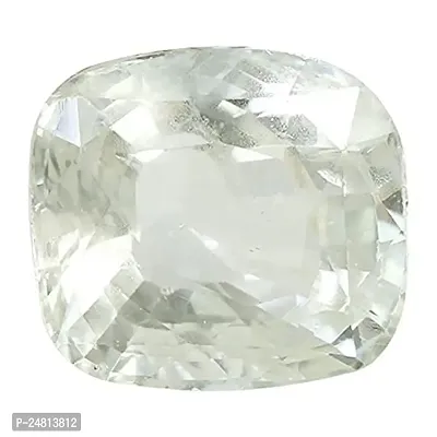 JEMSKART 11.55 Carat Natural White Sapphire Stone I Certified Safed Pukhraj Birthstone I Precious Loose Gemstone by Lab Certified