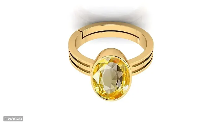 Sidharth Gems 5.25 Ratti 4.15 Carat Certified Unheated Untreatet AAA++ Quality Natural Yellow Sapphire Pukhraj Gemstone Ring Gold for Women's and Men's-thumb3