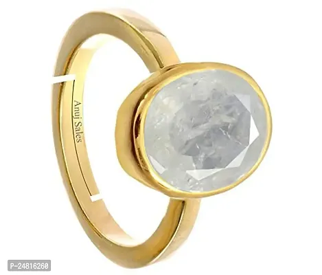 6.25 Ratti 5.00 Carat AA++ Quality Certified Adjaistaible Gold Plated Ring Unheated Untreated Natural White Sapphire Pukhraj Loose Gemstone by Lab Certified-thumb2