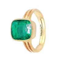 Sidharth gems 4.25 Ratti 3.00 Carat Certified Natural Emerald Panna Panchdhatu Adjustable Rashi Ratan Gold Plating Ring for Astrological Purpose Men  Women-thumb3