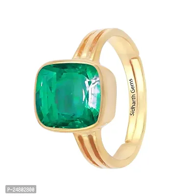 Sidharth gems 4.25 Ratti 3.00 Carat Certified Natural Emerald Panna Panchdhatu Adjustable Rashi Ratan Gold Plating Ring for Astrological Purpose Men  Women-thumb4