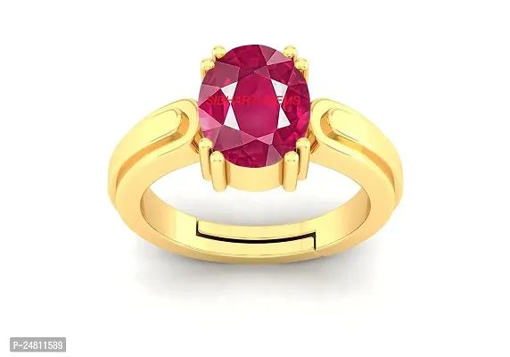 SIDHARTH GEMS 7.50 Carat A+ Quality Natural Burma Ruby Manik Unheated Untreatet Gemstone Gold Ring for Women's and Men's{GGTL Lab Certified}-thumb3