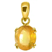 10.25 Ratti 9.00 Carat Natural Yellow Sapphire Pendant/Locket Pukhraj Stone Original AAA+ Quality Gemstone Pendant for Men and Women-thumb2