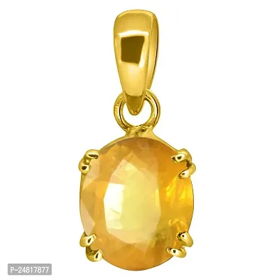 10.25 Ratti 9.00 Carat Natural Yellow Sapphire Pendant/Locket Pukhraj Stone Original AAA+ Quality Gemstone Pendant for Men and Women-thumb3