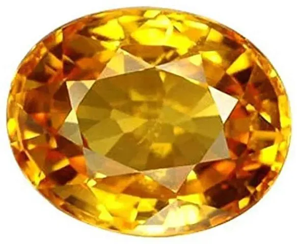 Sidharth Gems 10.25 Ratti 9.00 Carat Cultured Gemstone Certified Cultured Pukhraj Stone Lab Tested Astrological Purpose