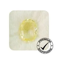 JEMSKART 4.25 Ratti 3.25 Carat Cultured Yellow Sapphire Gemstone Original Certified Pukhraj Stone Natural for Men  Women-thumb1