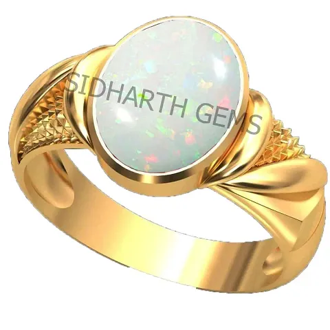 SIDHARTH GEMS 12.25 Ratti 11.00 Carat Rashi Ratan Fire Opal Loose Gemstone Adjustable Ring for Men and Women