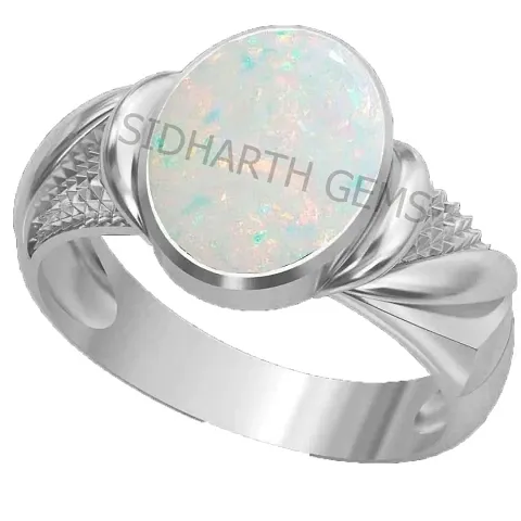 SIDHARTH GEMS Certified 15.25 Ratti / 14.00 Carat German Plated Opal Fire Ring Astrological Gemstone Ring for Women and Men