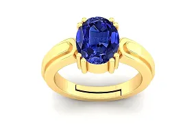 SIDHARTH GEMS Certified Unheated Untreatet 5.25 Ratti 4.00 Carat A+ Quality Natural Blue Sapphire Neelam Gemstone Gold Plated Adjustable Ring for Women's and Men's-thumb3