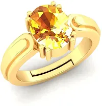 Sidharth Gems 7.25 Ratti 6.00 Carat Unheated Untreatet A+ Quality Natural Yellow Sapphire Pukhraj Gemstone Silver Plated Ring for Women's and Men's {Lab Certified}-thumb1