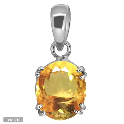 5.25 Ratti Natural Citrine Sunela Ashthadhatu Pendent for Men  Women-thumb2