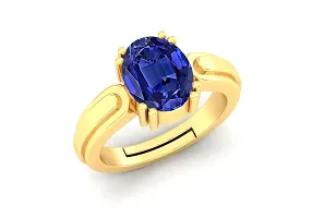 9.25 Ratti 8.00 Carat Lab - Certified Unheated Untreatet AAA+ Quality Natural Blue Sapphire Neelam Gold Adjustable Gemstone Ring for Women's and Men's-thumb2