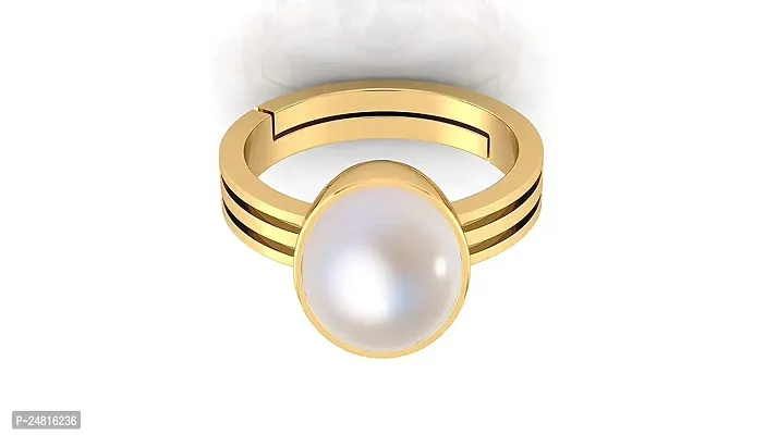 SIDHARTH GEMS Lab - Certified Pearl 9.25 Ratti / 8.75 Carat Natural Pearl Gemstone Original Certified moti Adjustable panchhdhaatu/Ashtadhatu Gold Plated Ring for Men and Women-thumb4