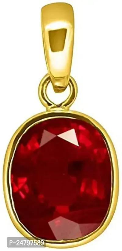 Sidharth Gems 7.25 Ratti 6.45 Carat Certified Unheated Untreatet A+ Quality Natural Ruby Manik Gemstone Panchdhatu Pendant for Women and Men