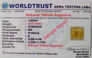 Sidharth Gems 2.25 Ratti 1.00 Carat Cultured Yellow Sapphire Gemstone Certified Cultured Pukhraj Stone Lab Tested Astrological Purpose-thumb1