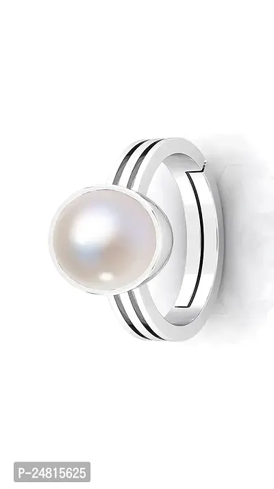 10.25 Ratti /9.75 Carat Natural Pearl Certified moti Adjustable panchhdhaatu/Ashtadhatu Silver Plated Ring for Men and Women-thumb3